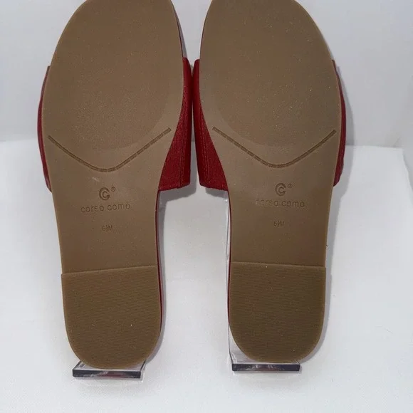 Corso Como Harisya Slide Sandal, Red‎ Leather, Womens Size 6.5 M - Picture 6 of 6